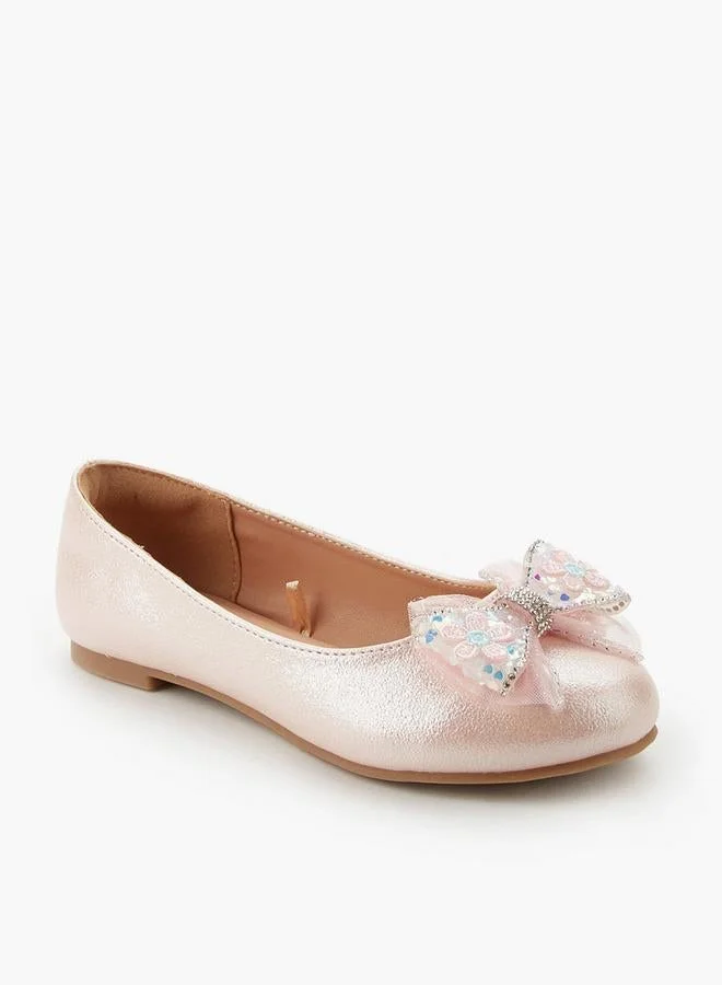 Celeste Girls Bow Embellished Ballerina Shoes